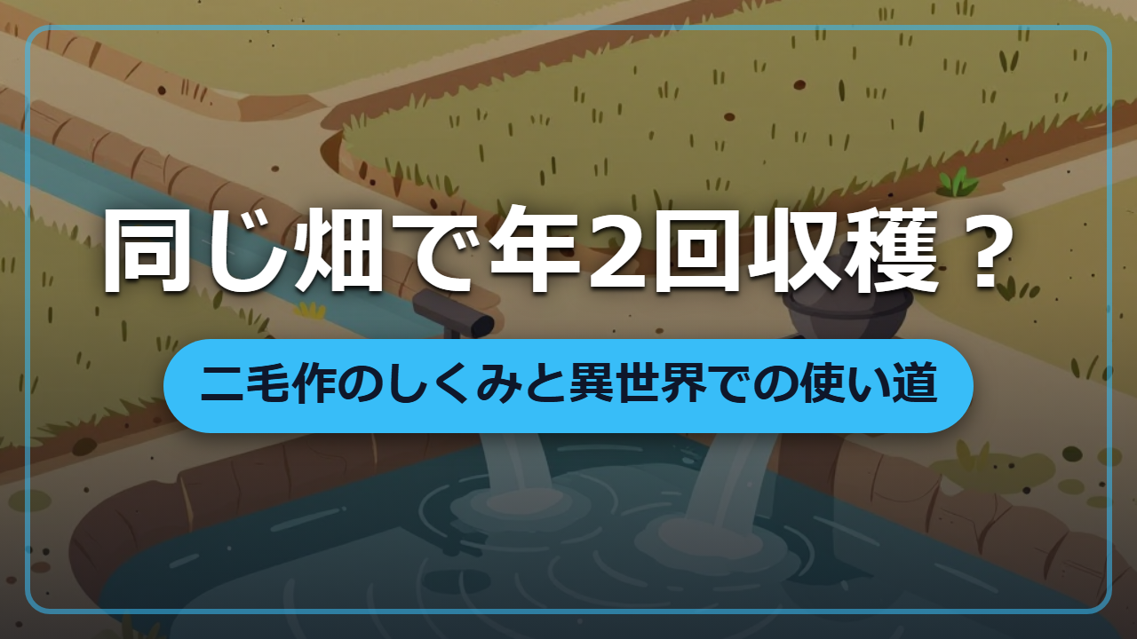 同じ畑で年に二回収穫できる？二毛作の仕組みと異世界で役立つ使い方【異世界で役立つ雑学】