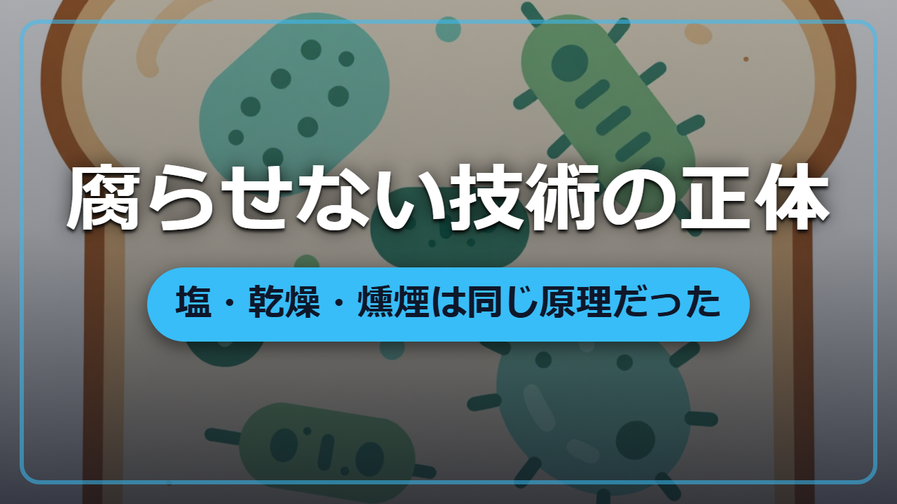 塩漬け肉が腐らない理由―保存食を支配する『水分活性』の統一理論