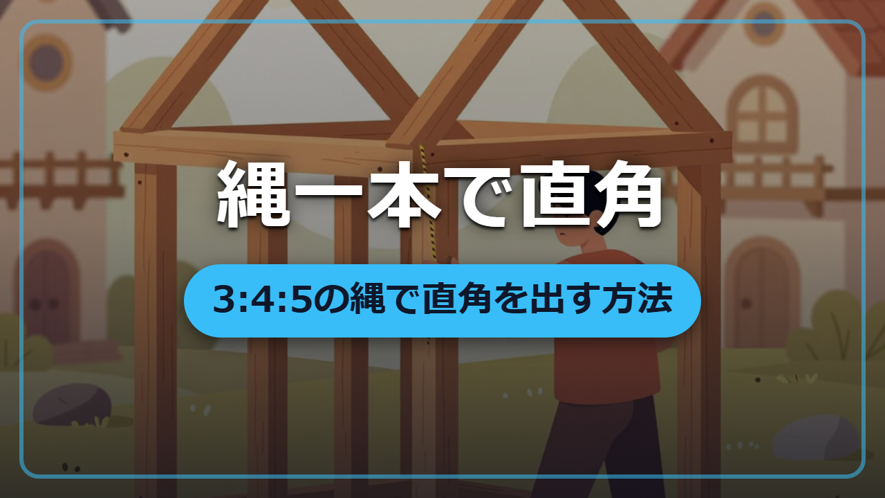 【異世界転生】一本の縄で直角を作る「3:4:5の縄」の使い方