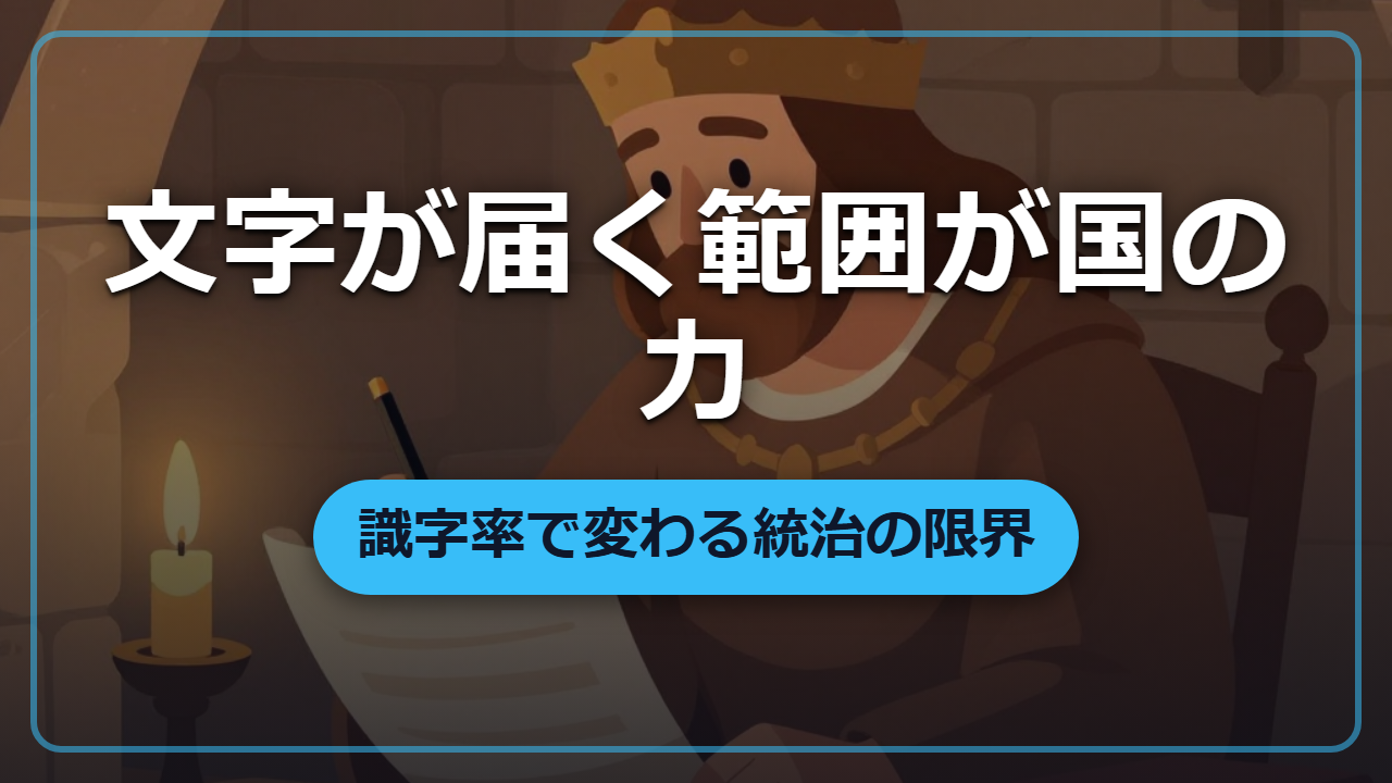 文字が届く範囲しか統治できない?識字率と国家行政のリアル