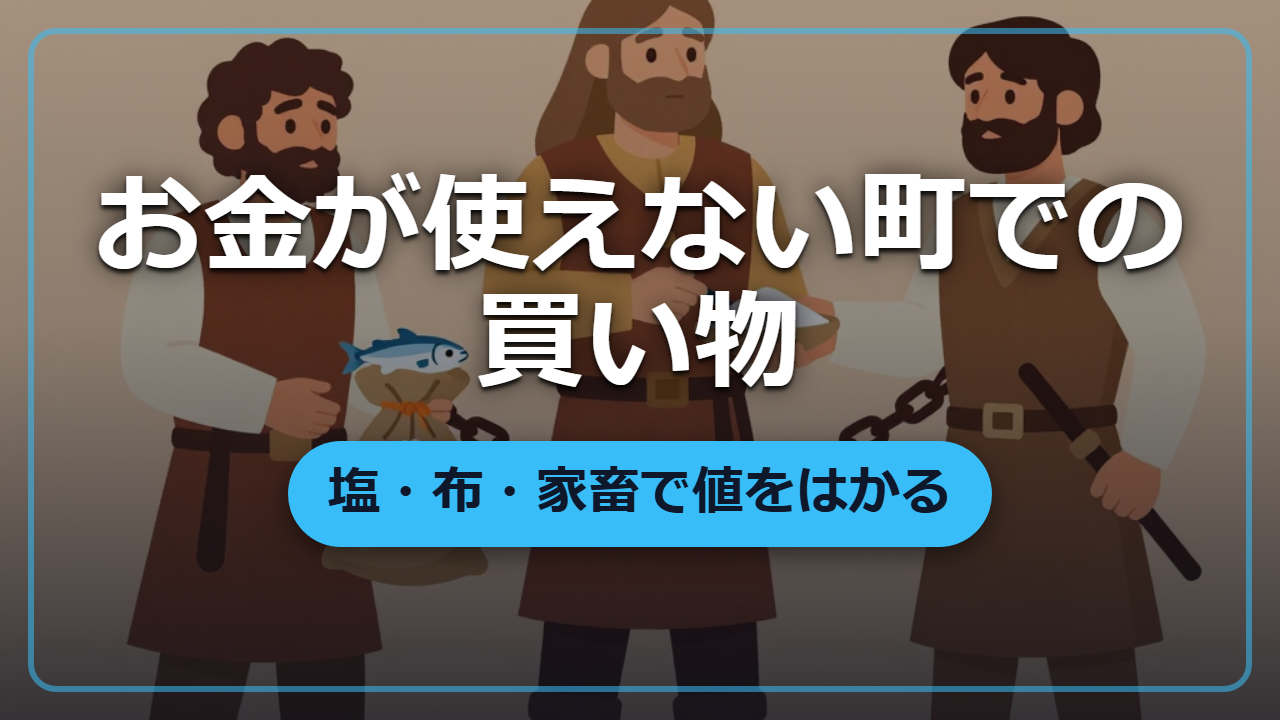 【異世界転生】お金が通じない町での買い物術―塩・布・家畜で値をはかる物々交換の知恵
