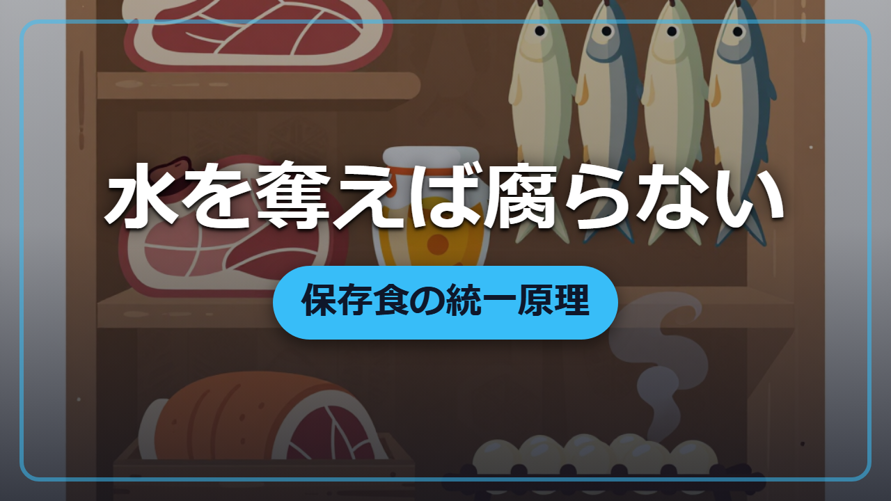【異世界転生】塩漬けも干物も燻製も、腐らない理由は同じ―保存食の鍵「水分活性」