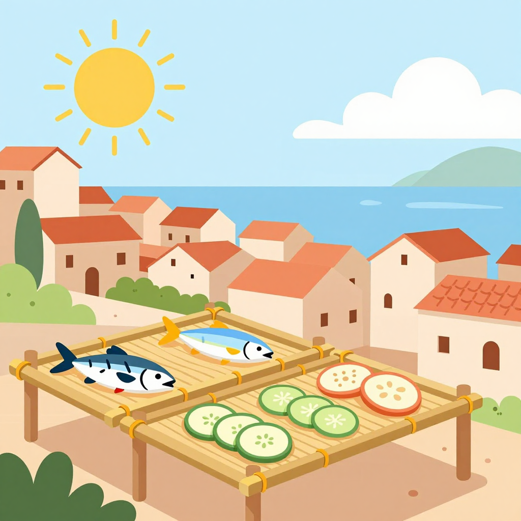 天日干し―日光と風で一気に