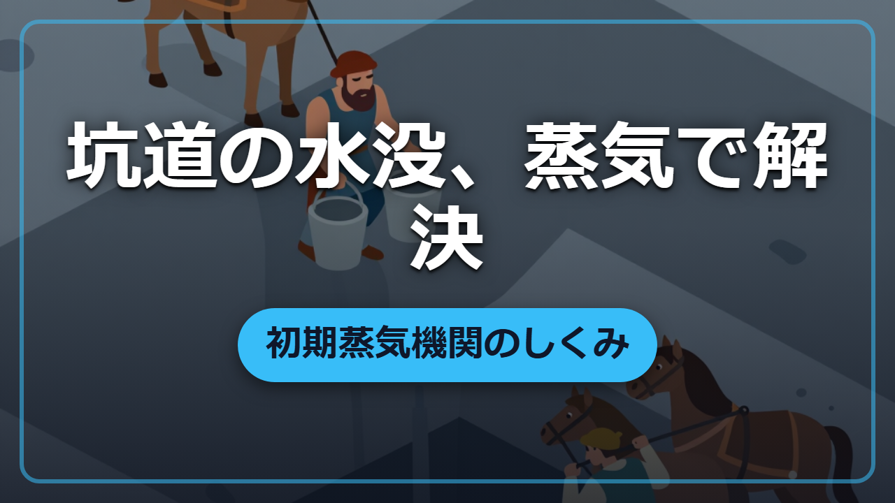 水を沸かすだけで炭鉱を救う?初期蒸気機関の仕組みと使い方