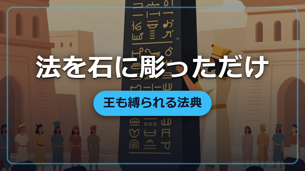 【異世界転生】法律を「石に彫って晒す」だけで支配が変わった話(ハンムラビ法典)