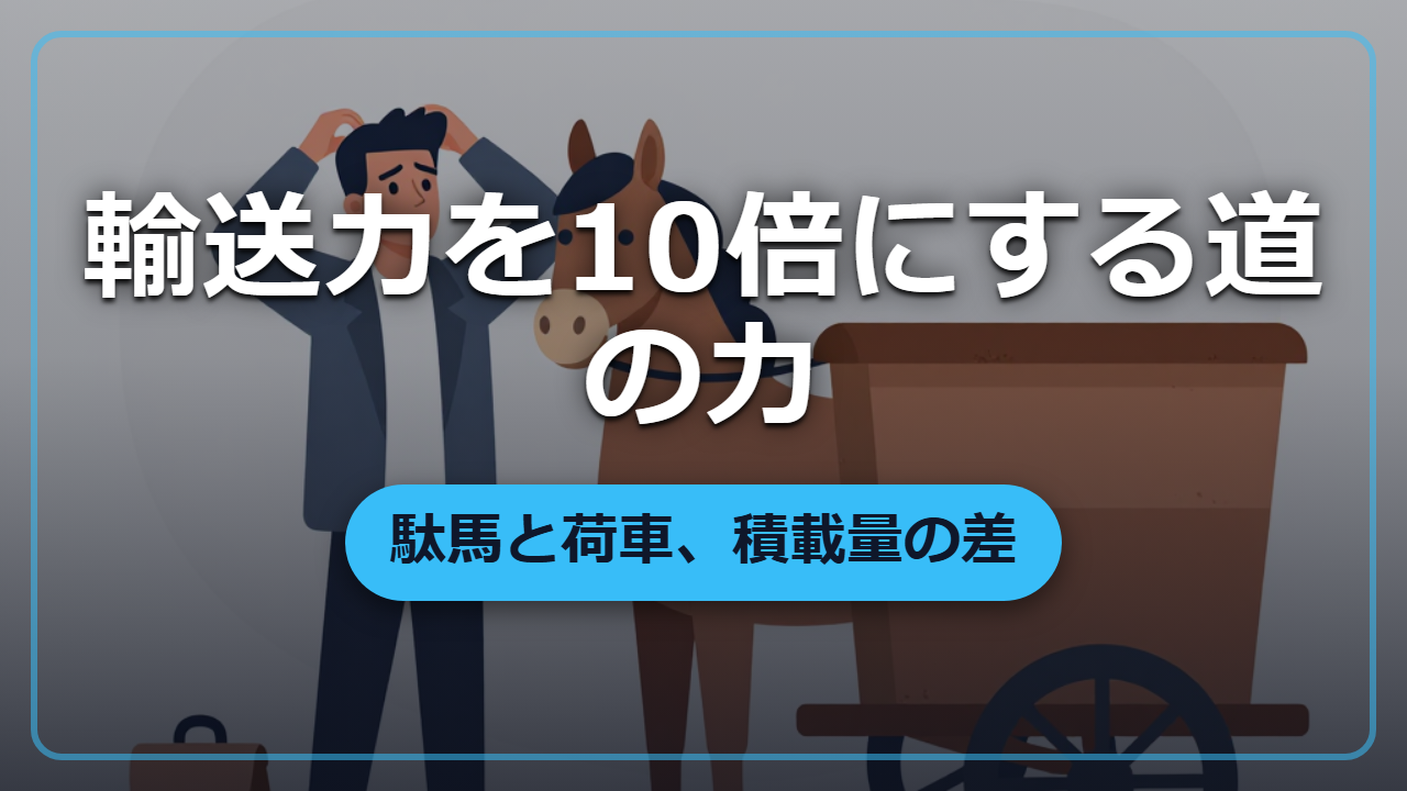 駄馬か荷車か ―― 道の有無が輸送力を10倍変える