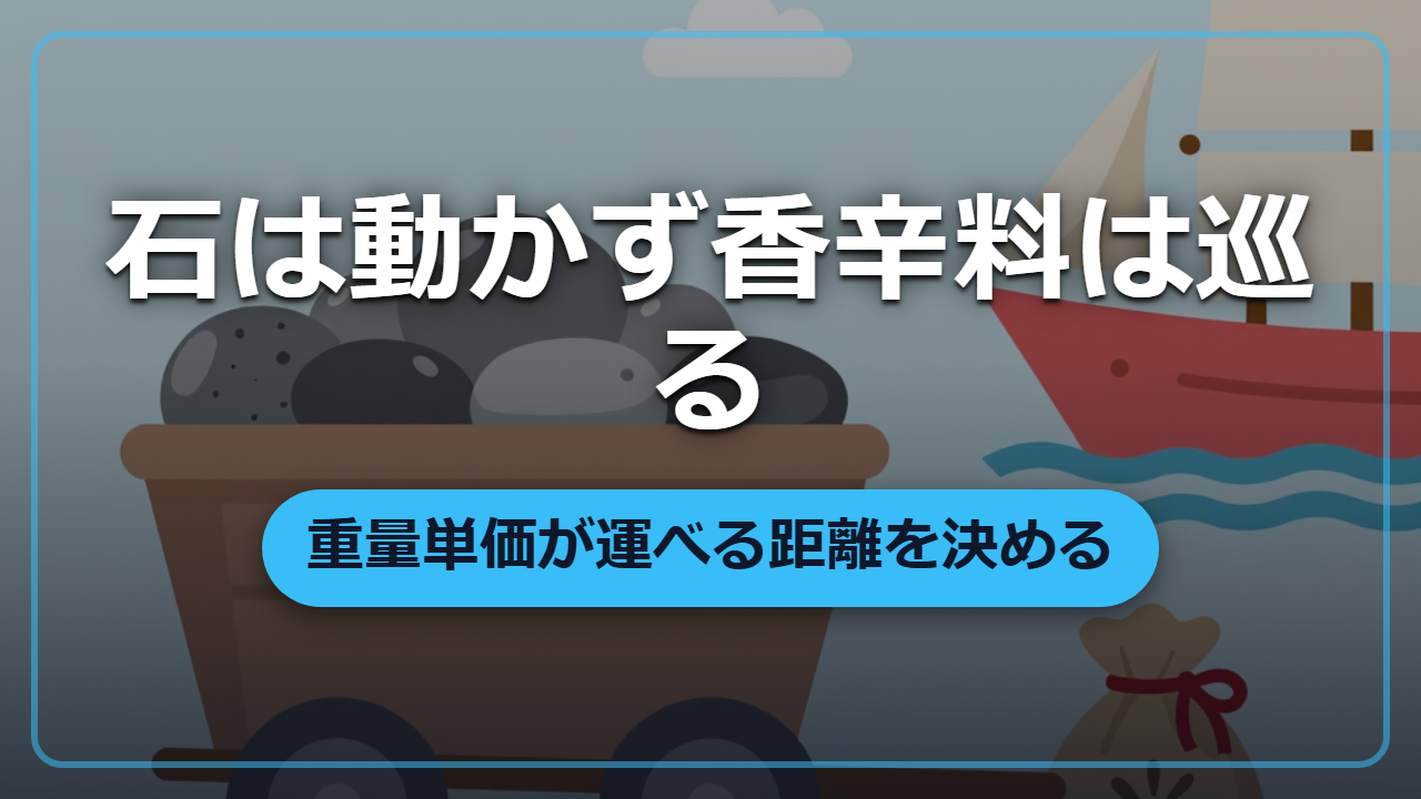 石は動かず香辛料は世界を巡る「重量単価」が商品の運命を決める