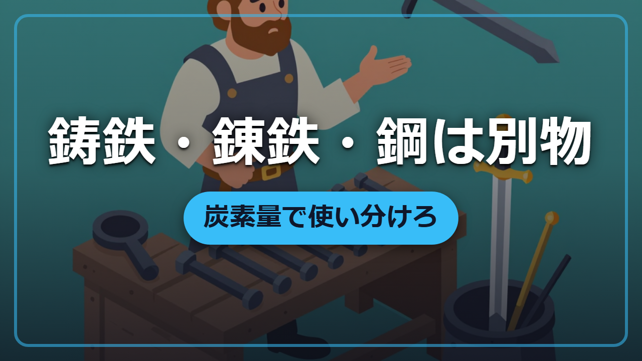 同じ『鉄』なのに大違い ―― 鋳鉄・錬鉄・鋼を分ける炭素量の秘密