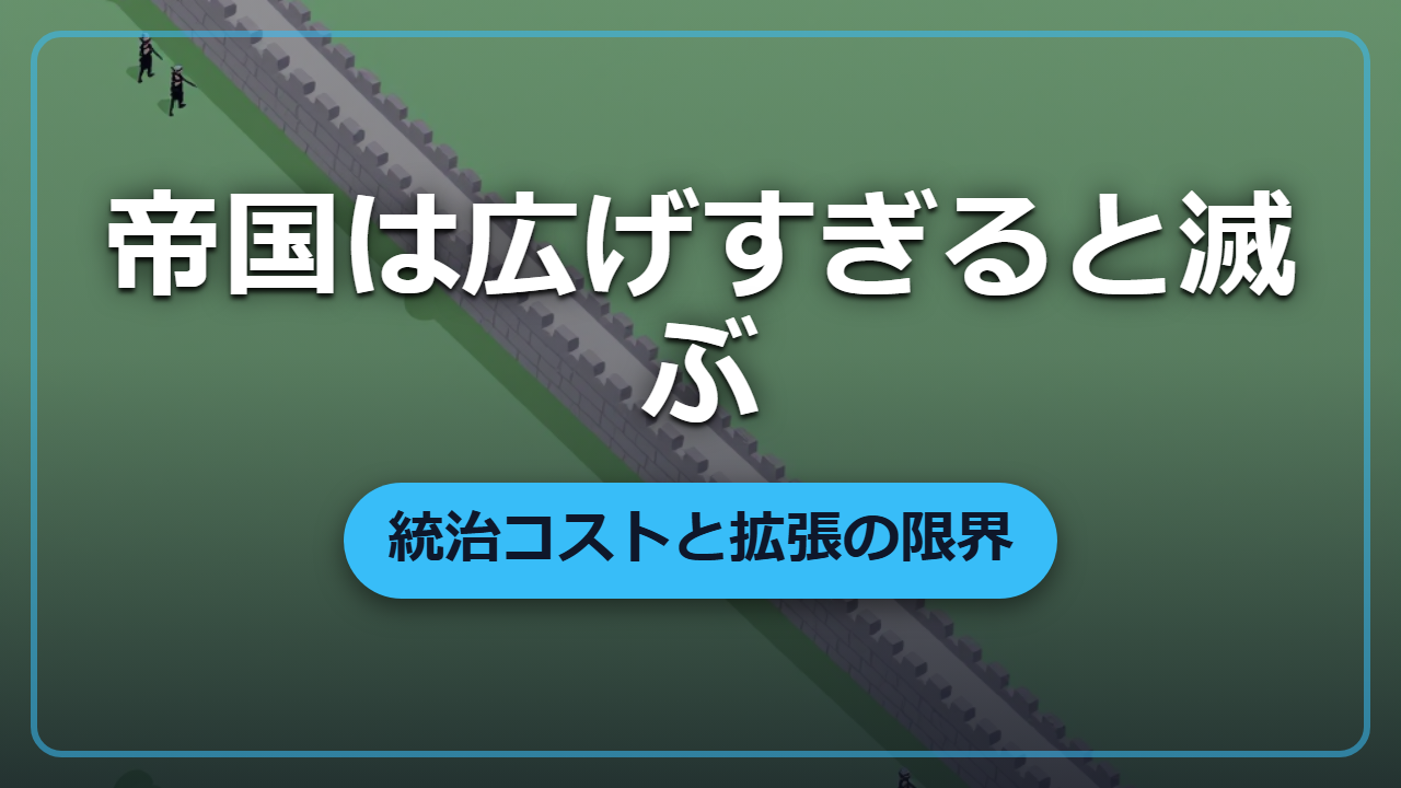 【異世界統治】帝国は広げすぎると滅ぶ、統治コストと過大拡張の方程式