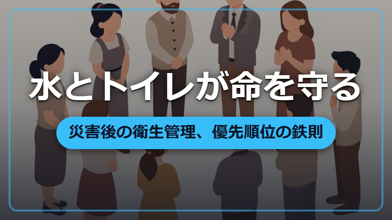 災害の後、命を分けるのは怪我より感染症?水とトイレが優先の異世界サバイバル術