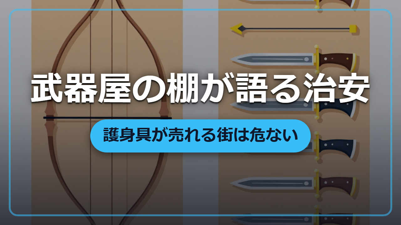 武器屋の棚を見るだけで街の治安が分かる「品揃え」という指標