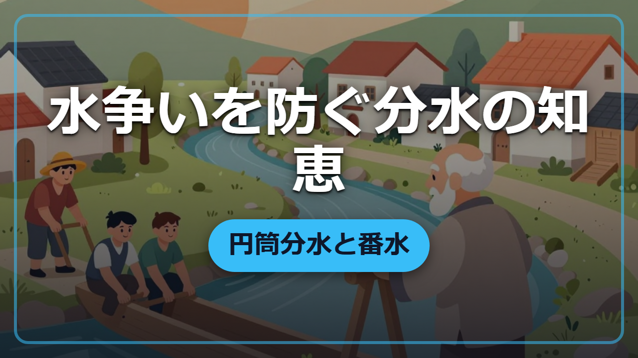 水争いを防ぐ分水の知恵！円筒分水と番水のしくみ【異世界で役立つ雑学】