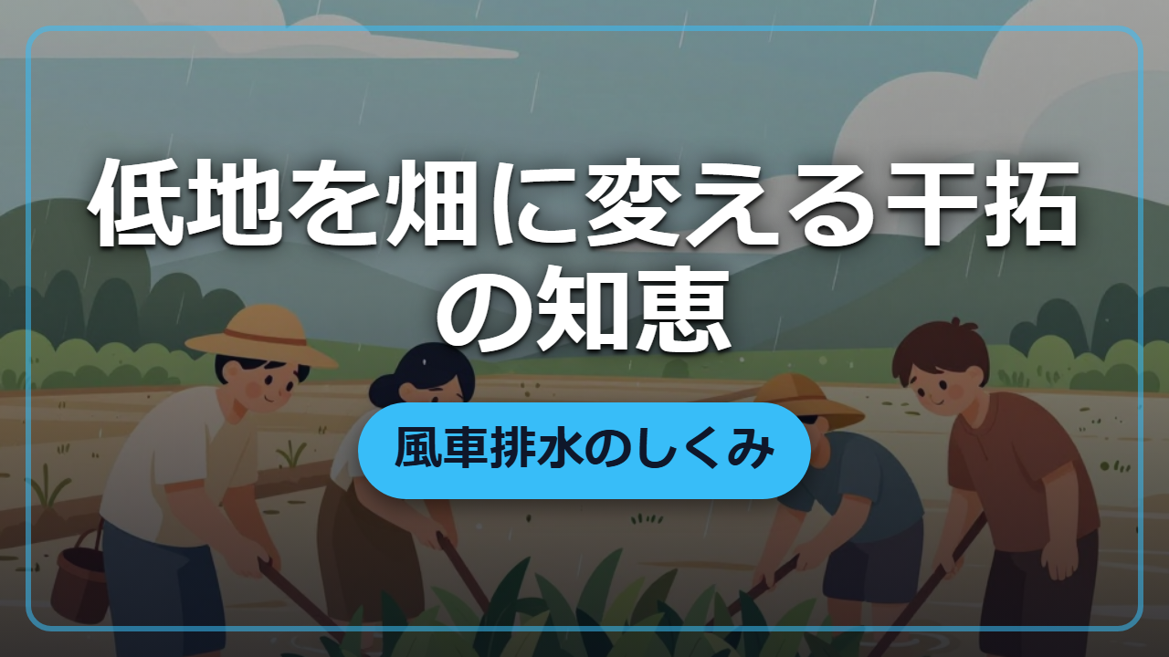 低地を畑に変える干拓と風車排水の知恵！【異世界で役立つ雑学】