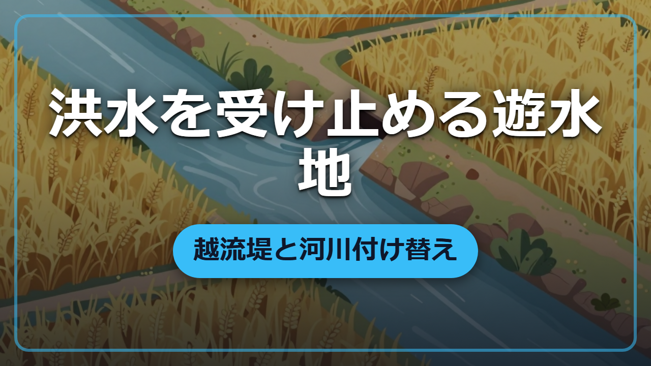 洪水を受け止める遊水地のしくみ！河川付け替えの考え方【異世界で役立つ雑学】